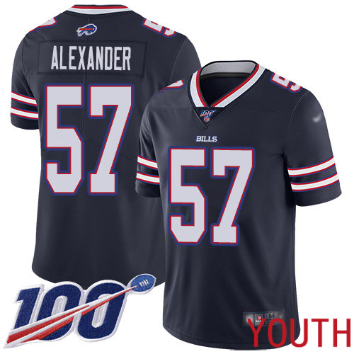 Youth Buffalo Bills #57 Lorenzo Alexander Limited Navy Blue Inverted Legend 100th Season NFL Jersey->youth nfl jersey->Youth Jersey